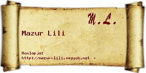Mazur Lili névjegykártya